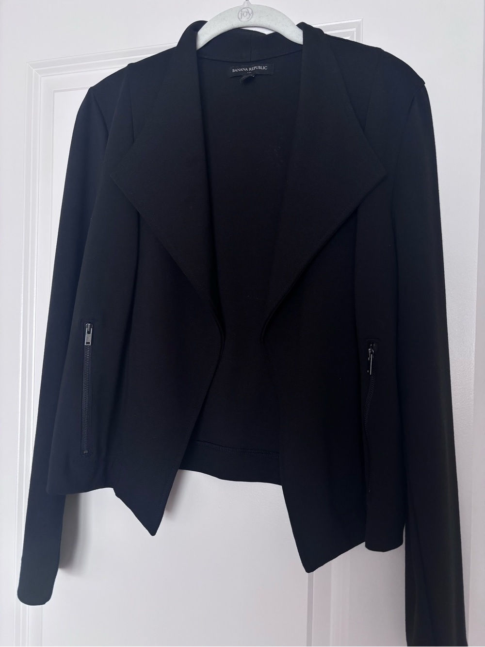 Banana Republic Black Draped Open-Front Blazer